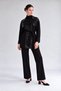 Black Sequin-Detailed Jacket Set with Belt