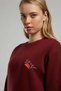 Petra women's o-neck sweatshirt, burgundy. - 2