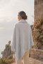 Snap Fastener Premium Shoulder Shawl Poncho - Gray - 4