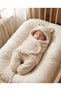 Unisex 0-12 Months Inner Fiber Plush Welsoft Eared Cream Outer Baby Swaddle & Blanket Winter Sleeping Bag - 3