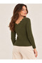 Women's Plus Size Khaki Sweater Collar Guipure Cty-cnd-11903b - 4