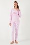 Soft-Textured, Standard-Fit, Crew Neck, Patterned, Comfortable Winter Pajama Set for Women PAJAMA SET - 3