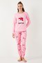 Soft-Textured, Standard-Fit, Crew Neck, Patterned, Comfortable Winter Pajama Set for Women PAJAMA SET - 2