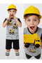 Boy's Construction Vehicles B Printed T-Shirt Black Shorts Summer Set