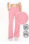 Girl's Wide Leg Pink Basic Sweatpants
