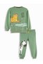 Boys' Winter Animal-Print Khaki Long-Sleeve 2-Piece Sweatsuit Set, Ages 2–6 - 4