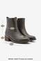 Women's Round Toe Zip-Up Boots with Gold Accents and Thick Heels for Everyday Wear by Orven in Coffee - 8