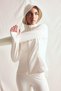 Slim Fit Zippered Hooded Soft Fleece Basic Cardigan I2272Ax26Wn - 4