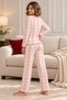 Women's Striped Patterned Soft Knit Winter Ribbed Cotton Pajama Set. - 3