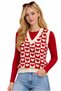 Red Heart V-Neck Regular Women's Sweater