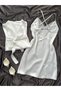 Satin Double Ecru Nightgown and Robe Set