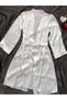 Satin Double Ecru Nightgown and Robe Set - 4