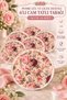 Set of 6 Glass Dessert Plates - Pink Rose and Floral Print, 16 cm - 6 Dessert Plates - 2