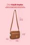 Women's Tan Cross Strap Three-Compartment Zippered Crinkle Daily Shoulder Bag - 4