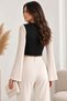 Women's Black Ribbed Crew Neck Spanish Sleeve Long Sleeve Crop Top. - 2