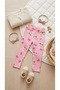 Girls' 100% Cotton Corded Fabric Patterned 3-Piece Leggings Set - 2