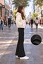 Flared Leggings with Brushed Inside Ruffles—Winter Girls' Casual, Comfortable for Everyday Wear - 2
