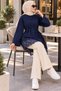 Women's Modest Lace-Detailed, Tie-Detail Asymmetrical Tunic - 2