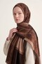 Mosaic-Patterned Wool-Silk Shawl, Light Brown - 3