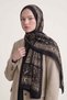 Royal Shawl with Motif Pattern - Black and Green - 3