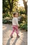 Girls' 100% Cotton Corded Fabric Patterned 3-Piece Leggings Set - 4