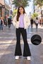 Flared Leggings with Brushed Inside Ruffles—Winter Girls' Casual, Comfortable for Everyday Wear
