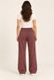 Women's Burgundy 100% Cotton Solid Color sweatpants - 3