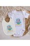 BK Kids Little Mermaid-Themed Baby Bodysuit and Bib Gift Set - Model 1, 12–18 months - 2