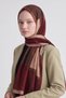 Mosaic patterned wool silk shawl, red. - 3