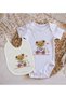 BK Kids Cute Bear-Printed Baby Bodysuit and Bib Gift Set - Model 2, 12–18 months - 2