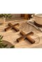 2-piece acacia cross woven rope niche