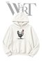 Eskiz Rooster Pre-Printed White Hooded Sweatshirt (2-Ply)