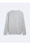 Regular Fit Gray Sweatshirt with "Sign" Print and Corded Fabric Hem - 3