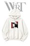 Popart Women's White Hooded Sweatshirt with Front Print (2-Ply)