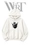 Highland Punk Cow White Hooded Sweatshirt with Front Print (2-Ply)