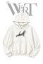 White Hooded Sweatshirt with Kitten Print (2-Ply)