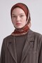 Royal scarf with a floral pattern, burgundy. - 3