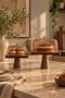 Set of 2 Large Square Wooden Stand Cake Domes and Display Stands, Natural Wood, 25 cm and 18 cm