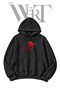 Red Saturn Pre-Printed Black Hooded Sweatshirt (2-Ply)