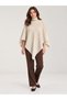 High-Necked Knitwear Cape Poncho