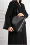 Isabel Shiny Faux Leather Oversized Shoulder Bag, Black - 4