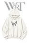 Chrome Butterfly Pre-Printed White Hooded Sweatshirt (2-Ply)