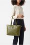 Isabel Shiny Faux Leather Oversized Shoulder Bag, Khaki - 4