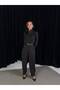 Asymmetrical collar belted pants with pockets - 2