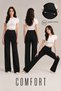 Agnes BLACK, STRETCH, WIDE-LEG, POLYester-Elastane BLEND, HIGH-WAIST, COMFORTABLE SPORTS Palazzo Pants NEW SEASON