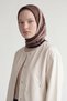 Royal Scarf with Checkered Leaf Pattern in Taupe Color