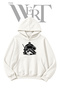White Hooded Sweatshirt with Front Hockey Goalie Print (2-Ply)
