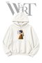 Girl Pearl Smoking Pre-Printed White Hooded Sweatshirt (2-Ply)