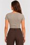 Women's 100% Cotton V-Neck Short-Sleeve Basic T-Shirt - Stone Beige - 3