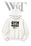 Gym Mode Pre-Printed White Hooded Sweatshirt (2-Ply)